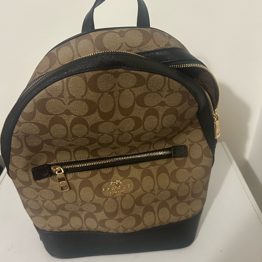 Coach Signature Brown and Black Backpack